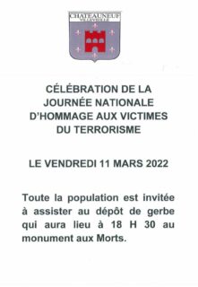 Journée nationale d’hommage aux victimes du terrorisme