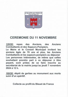 Cérémonie du 11 novembre 2024